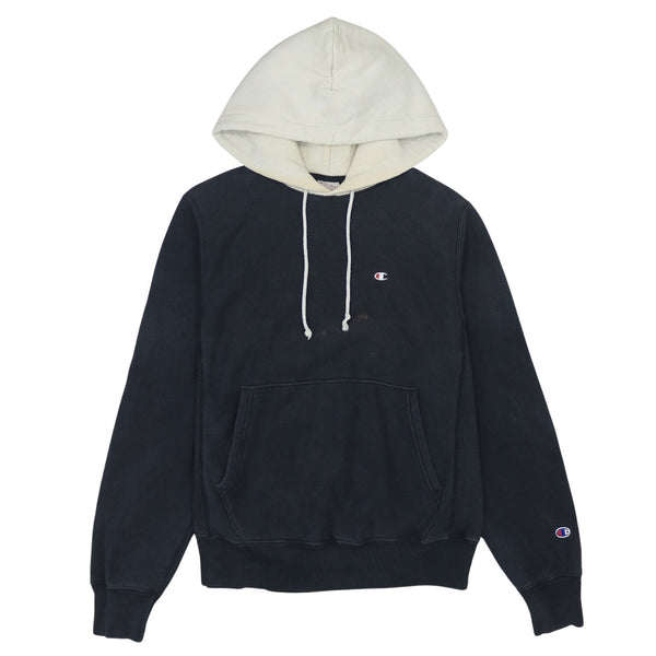 Champion 90's Drawstring Pockets Pullover Hoodie Small Black