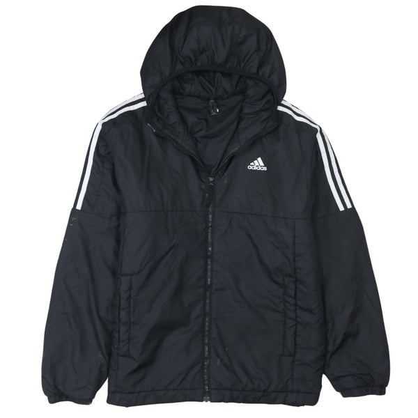 Adidas 90's Striped Sleeve Full Zip Up Windbreaker Medium Black