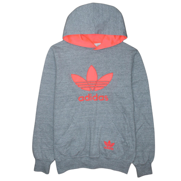 Adidas 90's Spellout Pullover Hoodie Medium  Grey