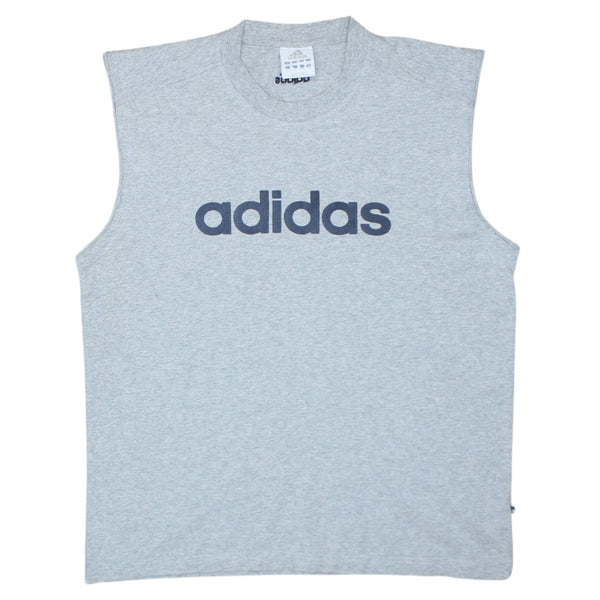 Adidas 90's Spellout Vest Sleeveless Gilet Large Grey