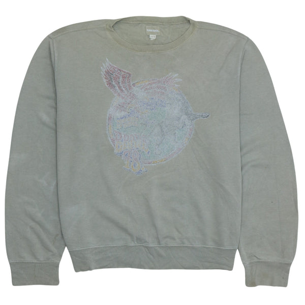 Diesel 90's Heavyweight Grey Crew Neck Sweatshirt XL Men's Cotton