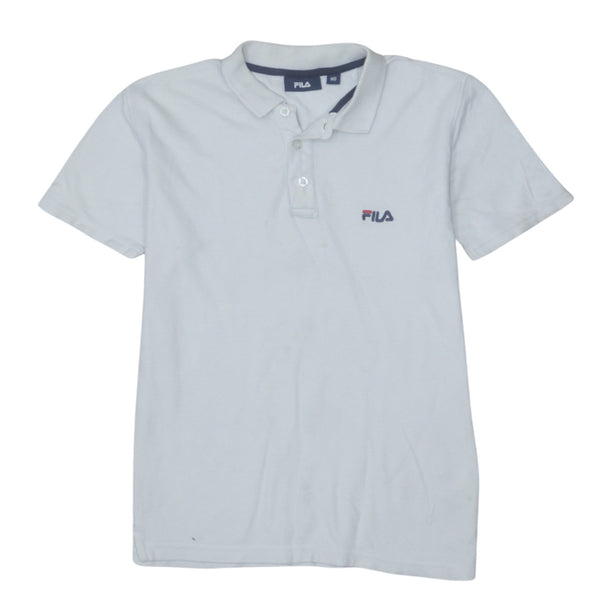 Fila Vintage 90's Polo Shirt Quarter Button White Medium