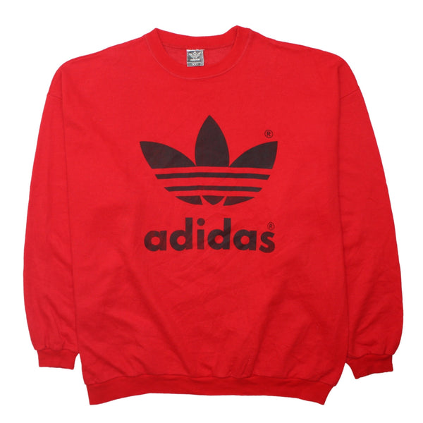 Adidas 90's Spellout Crew Neck Sweatshirt XXLarge (2XL) Red