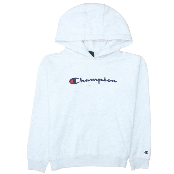 Champion 90's Spellout Pullover Hoodie XSmall Grey