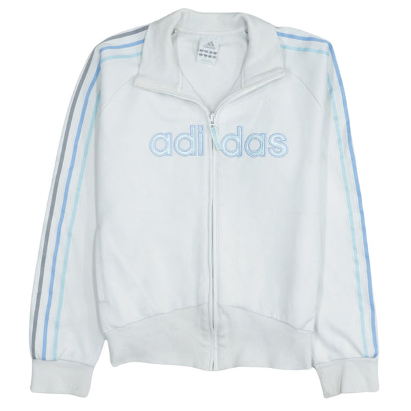 Adidas Vintage 90s White Spellout Full Zip Sweatshirt Medium