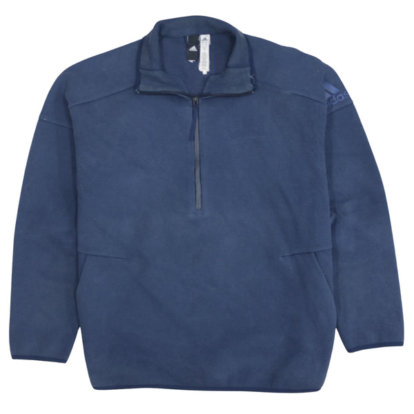 Adidas 90's Lightweight Half Zip Sweatshirt Medium Navy Blue