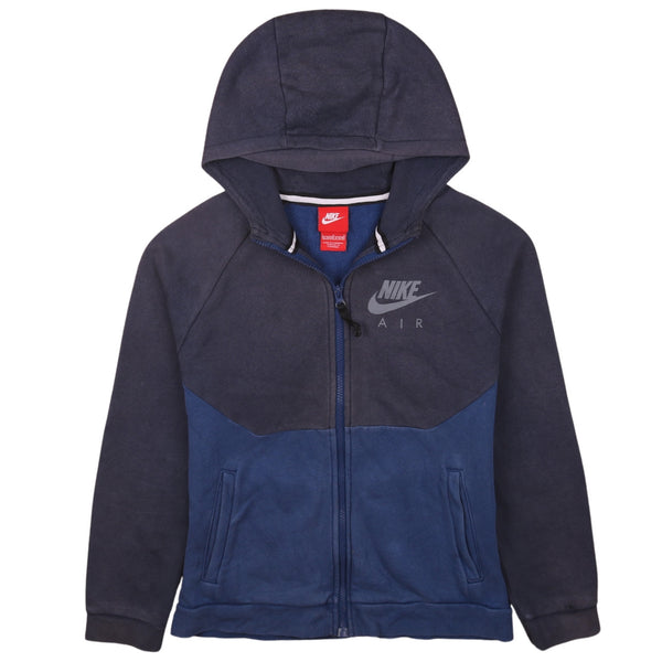 Vintage Nike 90's Swoosh Full Zip Tech Fleece Hoodie Blue Large