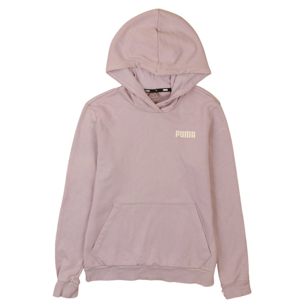 Puma Men's Small 90's Purple Pullover Hoodie with Drawstring Pockets - Vintage