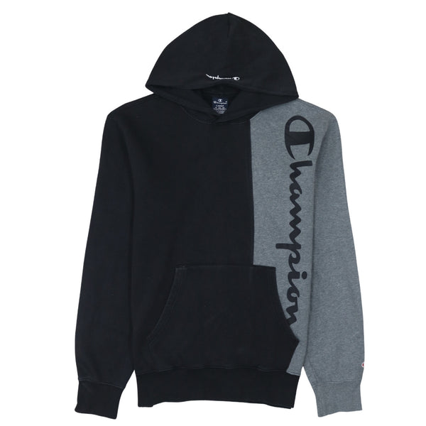 Champion 90's Spellout Pullover Hoodie Large Black