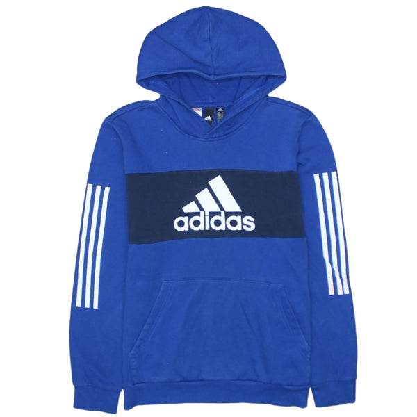 Adidas 90's Spellout Pullover Hoodie XLarge Blue