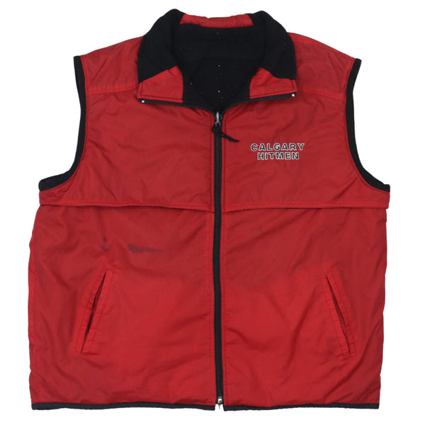 Vintage 90's NFL Red Sleeveless Gilet Vest Medium Zip Up