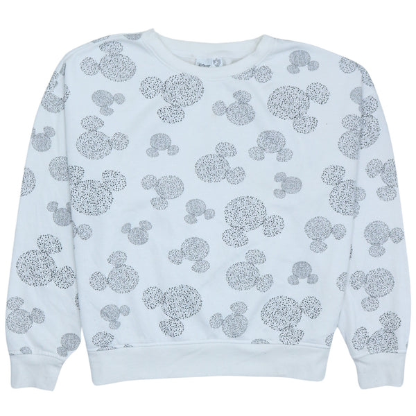 Vintage Disney 90's White Heavyweight Crew Neck Sweatshirt Medium