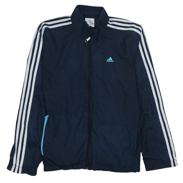 Adidas 90's Striped Sleeve Full Zip Up Sweatshirt Medium Navy Blue