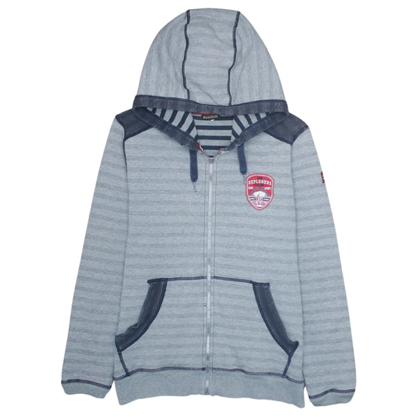 Napapijri 90's Lightweight Full Zip Up Hoodie Large Grey