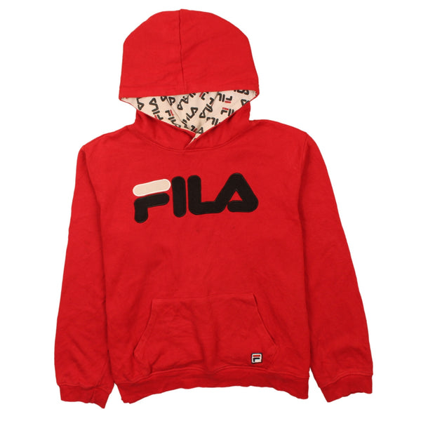 Fila Vintage 90s Red Spellout Pullover Hoodie 2XL XXL Women's Top