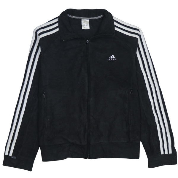 Adidas 90's Vintage Fleece Jumper Large Warm Hiking Full Zip Black