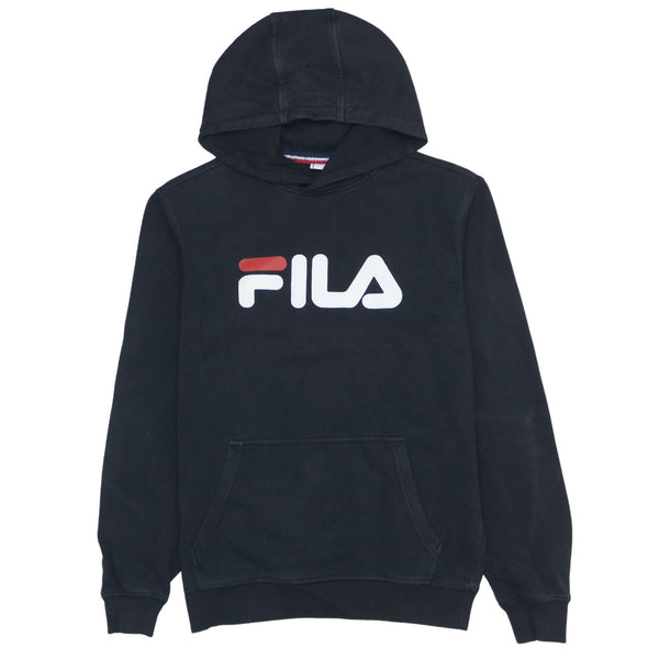 Fila Vintage 90's Black Spellout Pullover Hoodie XSmall Retro Style