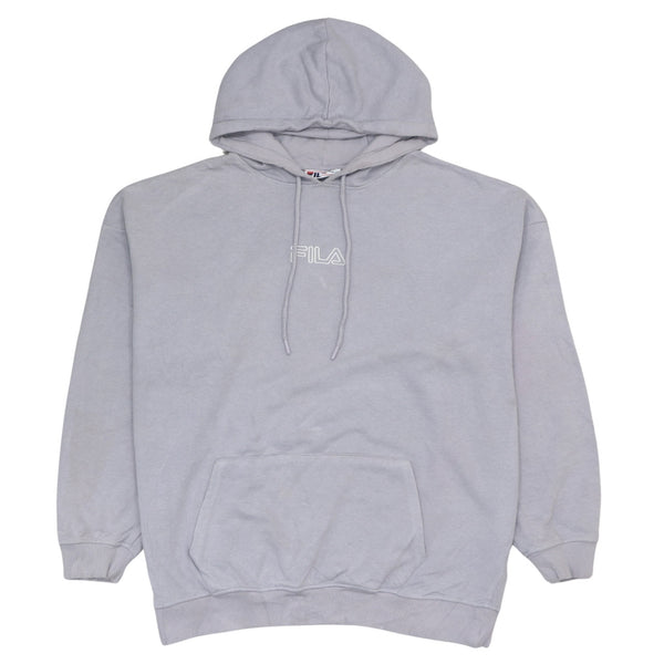 Fila Vintage 90's Purple Hoodie Small, Cotton Drawstring Pullover