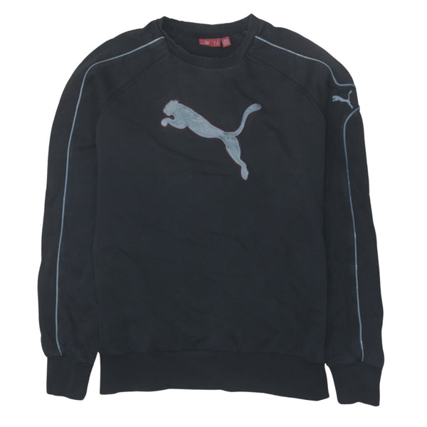 Puma 90's Black Spellout Crew Neck Sweatshirt Men's Large