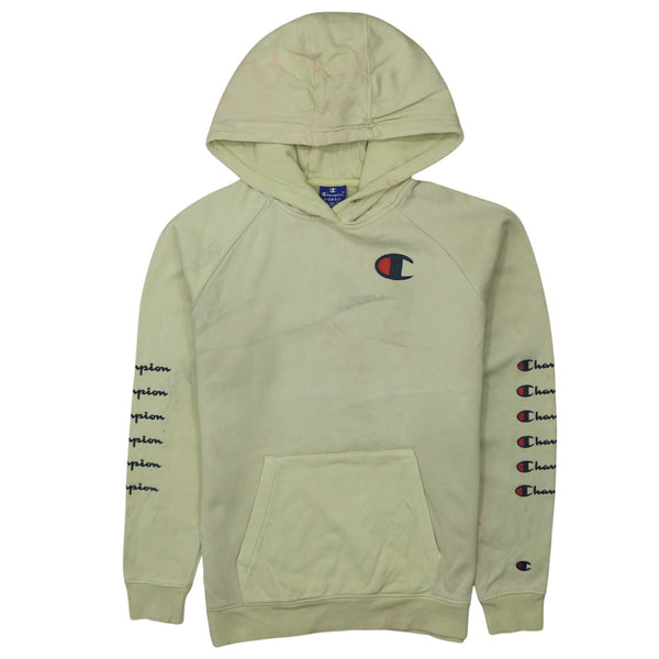 Champion 90's Vintage Pullover Hoodie XSmall Beige Cream Drawstring Pockets