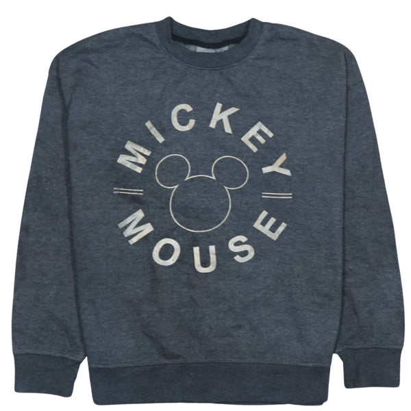 Disney 90's Mickey Mouse Crew Neck Sweatshirt XSmall Grey
