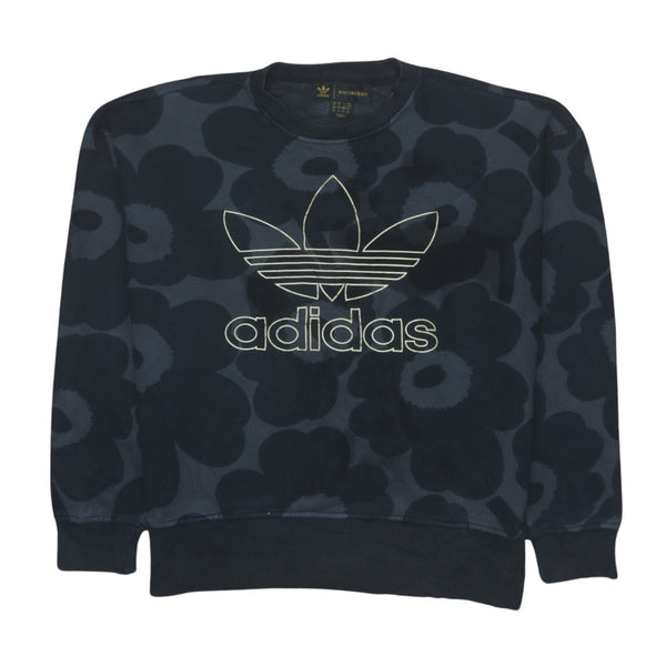 Adidas Vintage 90's Black XSmall Spellout Crewneck Sweatshirt