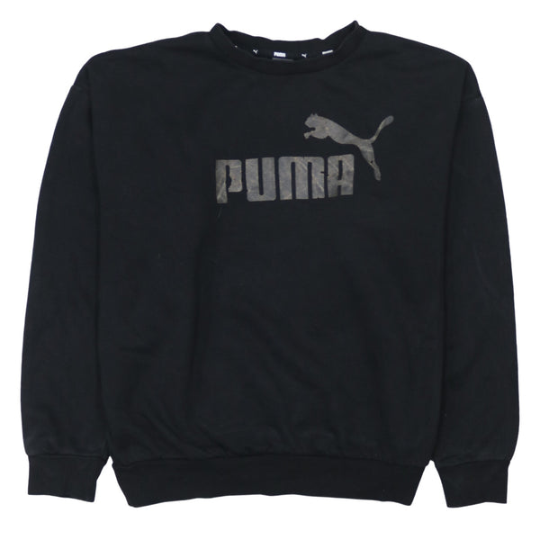 Puma 90's Spellout Crew Neck Sweatshirt Large Black