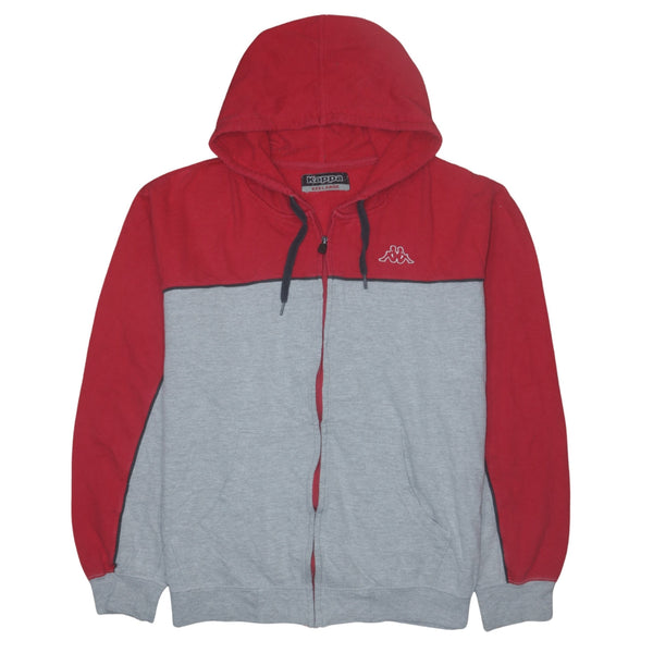 Vintage Kappa 90's Grey Full Zip Hoodie 3XL Casual Sportswear Unisex