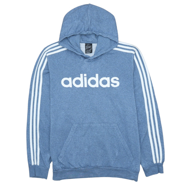 Adidas Vintage 90's Blue Spellout Pullover Hoodie Men's Large