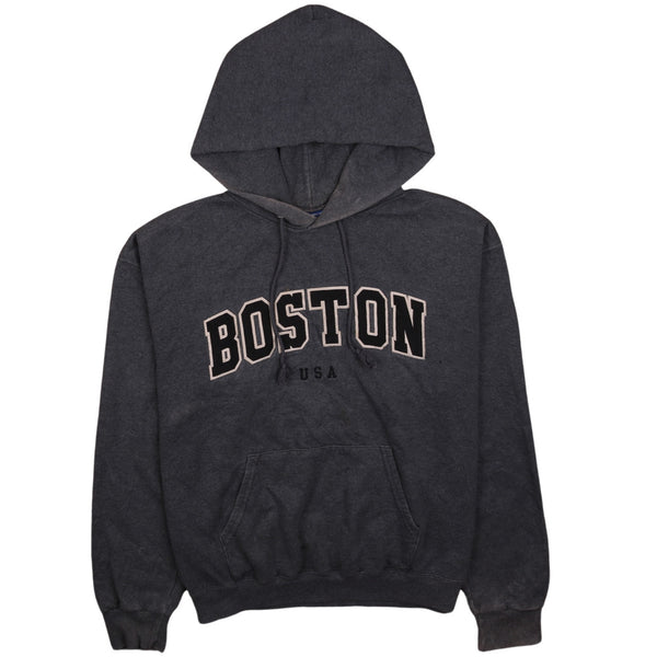 Champion 90's Boston USA Pullover Hoodie Medium Grey
