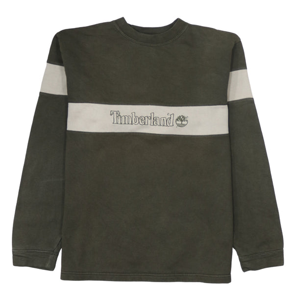 Timberland 90's Spellout Crew Neck Sweatshirt Small  Green