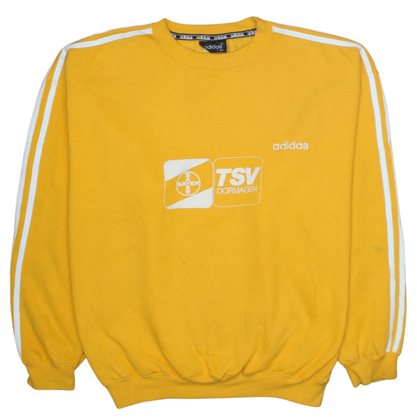 Adidas 90's Striped Sleeve Crew Neck Sweatshirt XXLarge  Yellow