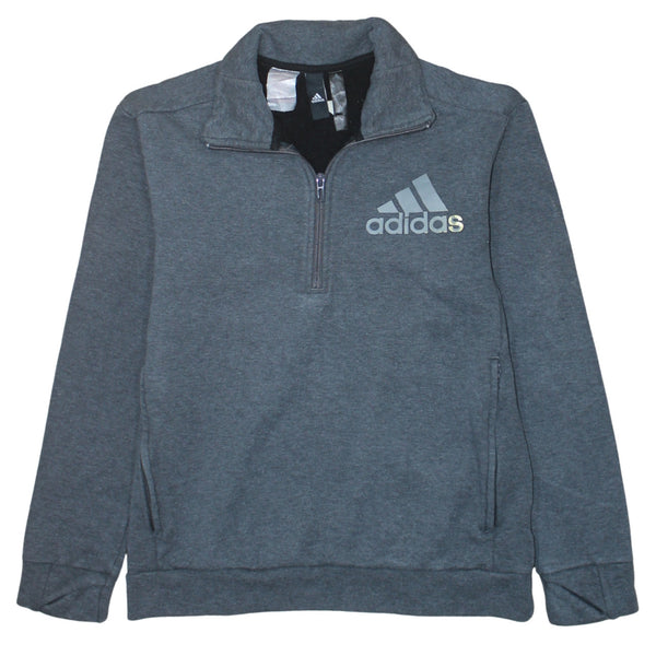 Adidas 90's Lightweight Quarter Zip Sweatshirt Large Grey