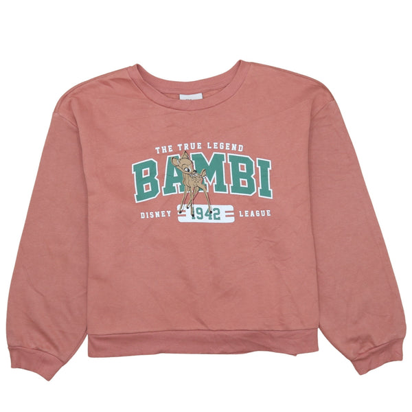 Vintage Disney 90's Bambi Pink Crew Neck Sweatshirt XLarge Cotton