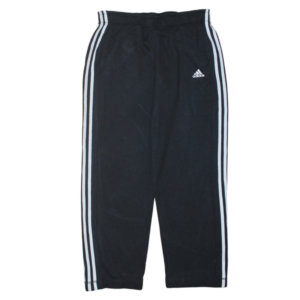 Adidas 90's 3 Stripes Straight Leg Baggy Trousers / Pants Medium Black
