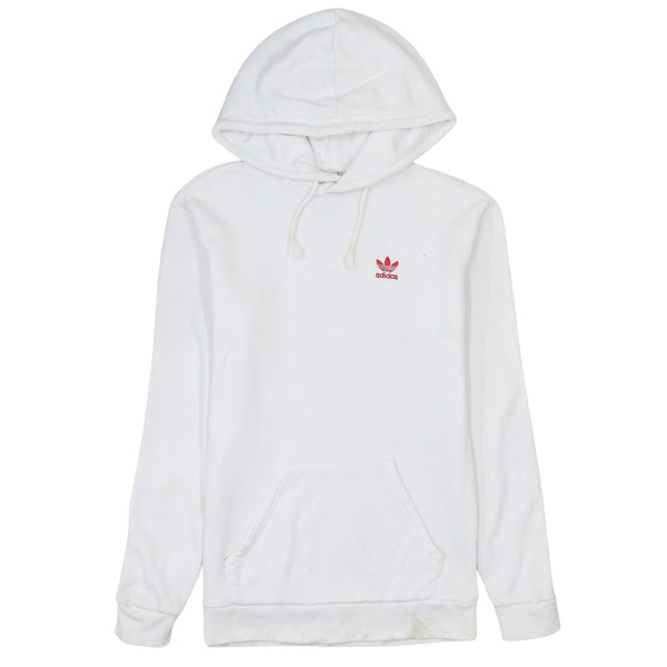 Adidas 90's White XSmall Unisex Pullover Hoodie with Drawstring Pockets