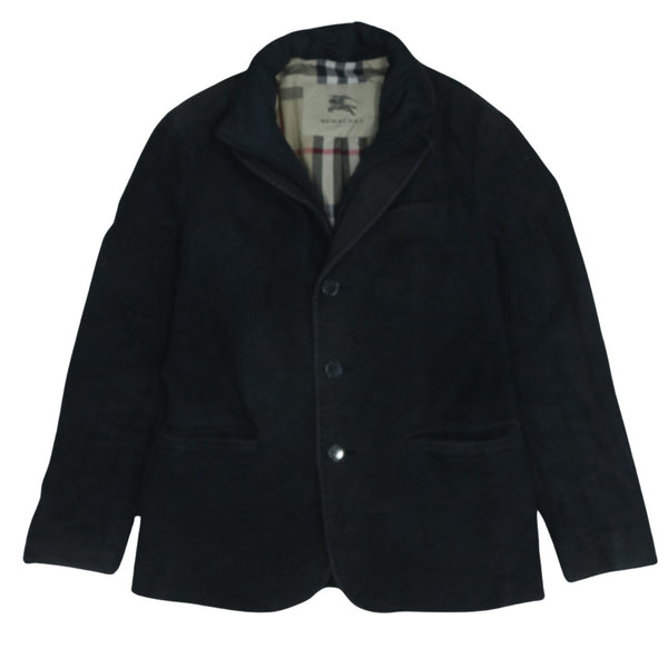Burberry 90's Vintage Black Medium Blazer Plain Button Up Men's