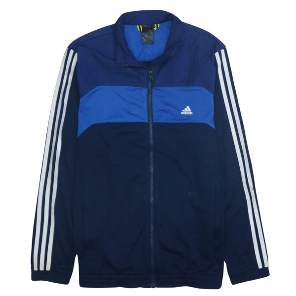 Adidas 90's Striped Sleeve Full Zip Up Sweatshirt Medium  Navy Blue