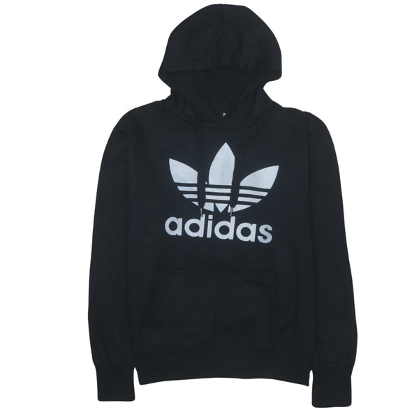 Adidas 90's Vintage Black Spellout Pullover Hoodie Men's Large