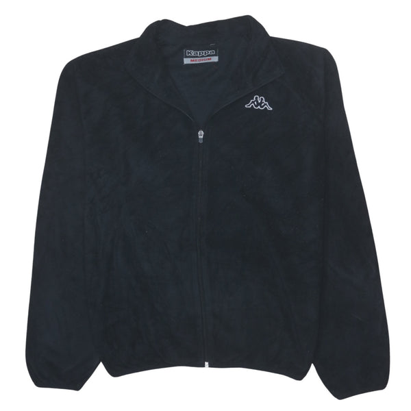 Vintage Kappa 90's Black Full Zip Fleece Sweatshirt Medium