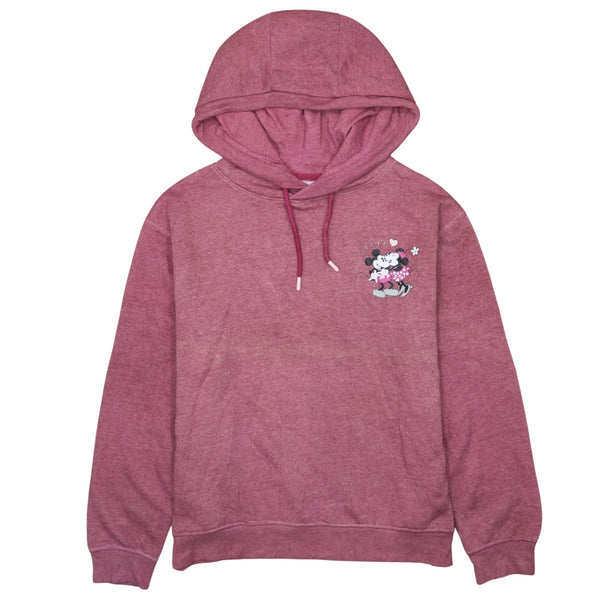 Diseny 90's Mickey & Minnie Mouse Pullover Hoodie Small Pink