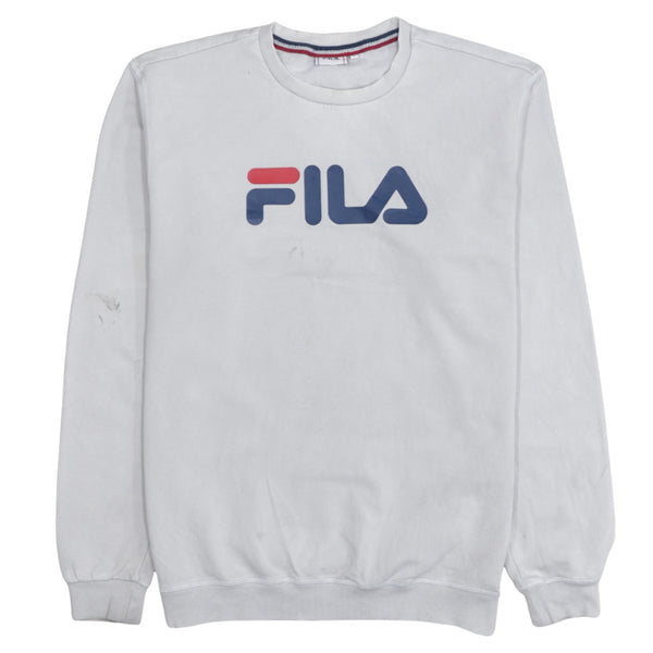 Fila 90's Spellout Crew Neck Sweatshirt Large Grey