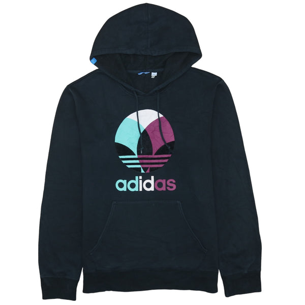 Adidas 90's Black Spellout Pullover Hoodie Medium