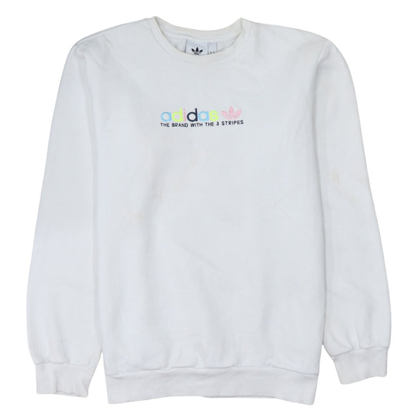 Adidas 90's Spellout Crew Neck Sweatshirt Medium White