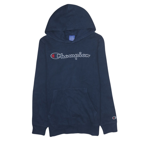 Champion 90's Navy Spellout Pullover Hoodie Women's XLarge Vintage
