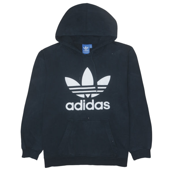 Adidas Vintage 90's Black Spellout Pullover Hoodie Large