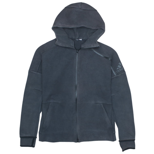 Adidas 90's Vintage Sportswear Full Zip Hoodie Black Medium