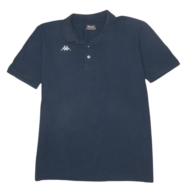 Kappa 90's Short Sleeves Quarter Button Polo Shirt XXLarge (2XL) Navy Blue