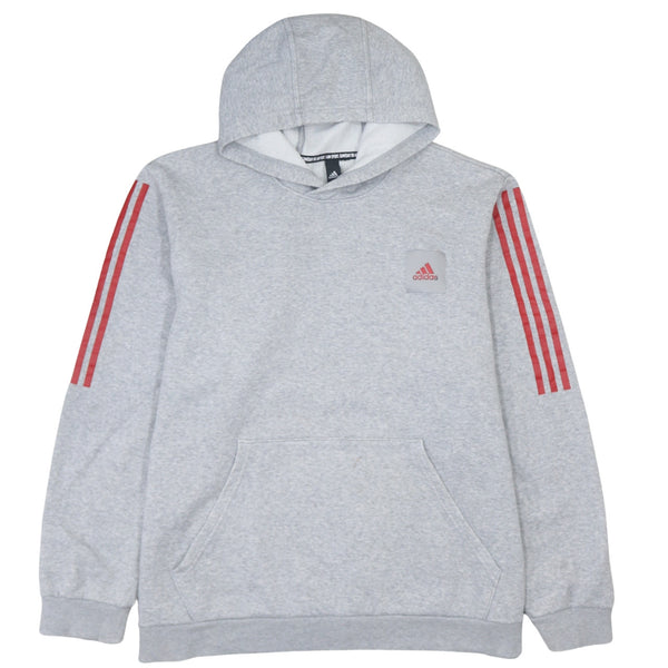 Adidas Vintage 90's Striped Sleeve Hoodie XXLarge Grey