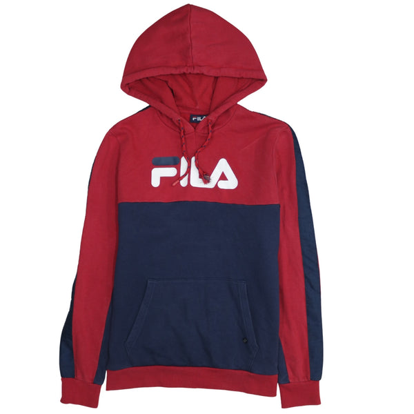 Fila 90's Spellout Pullover Hoodie Small Navy Blue
